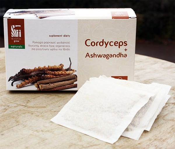 Tea with Ashwagandha and Cordyceps mushrooms