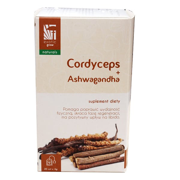 Tea with Ashwagandha and Cordyceps mushrooms